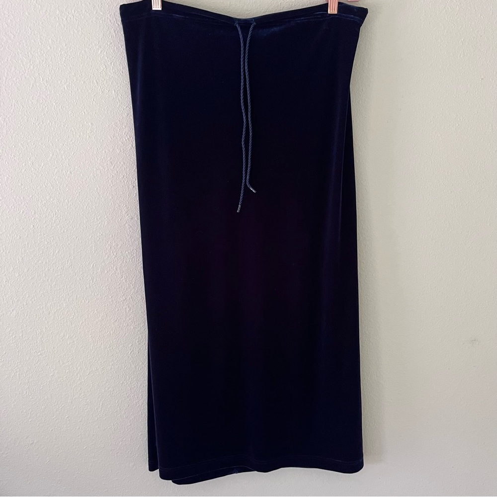 Moda International Vintage Velvet Maxi Skirt Size Large‎ Holiday Goth Jewel Tone